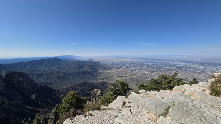 Albuquerque seen from the crest of the Sandia Mountains